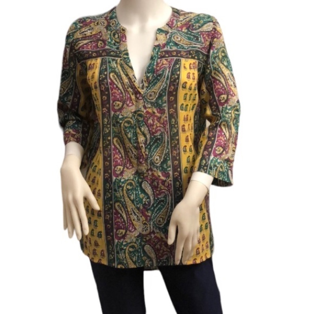 BCBGMaxAzria Paisley Blouse Extra Small